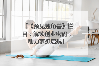 《预见独角兽》栏目：解锁创业密码，助力梦想启航