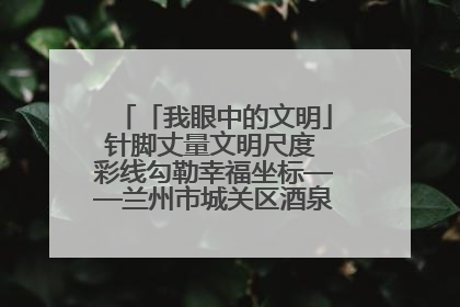 「我眼中的文明」针脚丈量文明尺度 彩线勾勒幸福坐标——兰州市城关区酒泉路街道办事处
