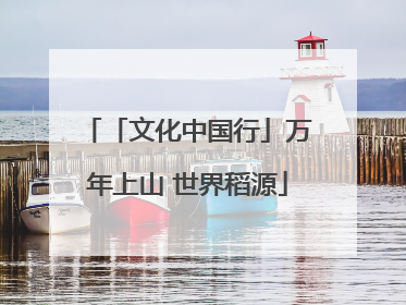 「文化中国行」万年上山 世界稻源