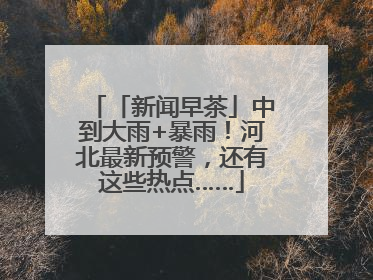 「新闻早茶」中到大雨+暴雨！河北最新预警，还有这些热点……