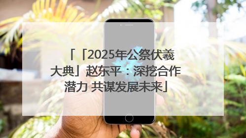 「2025年公祭伏羲大典」赵东平：深挖合作潜力 共谋发展未来