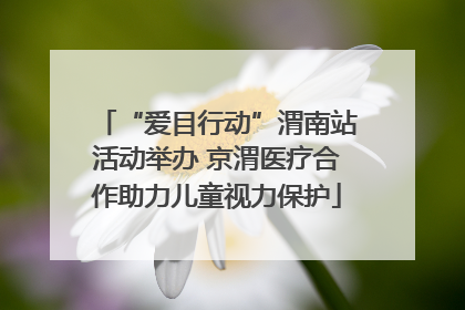 “爱目行动”渭南站活动举办 京渭医疗合作助力儿童视力保护