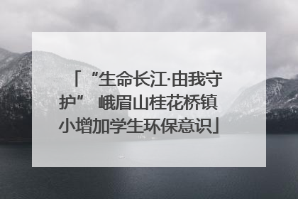 “生命长江·由我守护” 峨眉山桂花桥镇小增加学生环保意识