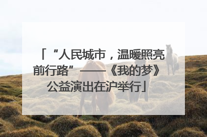 “人民城市，温暖照亮前行路”——《我的梦》公益演出在沪举行