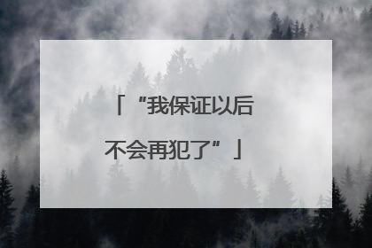 “我保证以后不会再犯了”