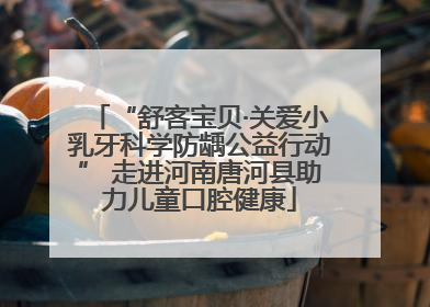 “舒客宝贝·关爱小乳牙科学防龋公益行动” 走进河南唐河县助力儿童口腔健康