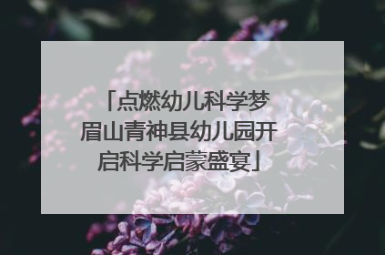 点燃幼儿科学梦 眉山青神县幼儿园开启科学启蒙盛宴