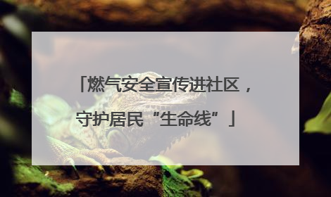 燃气安全宣传进社区，守护居民“生命线”