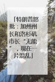 特朗普怒批：加州州长和洛杉矶市长“无能”，现在一片混乱