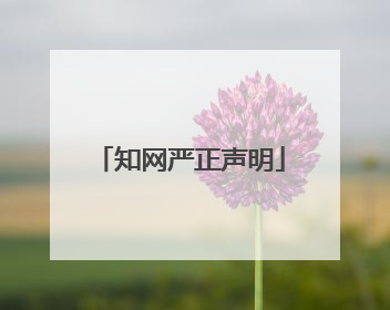 知网严正声明
