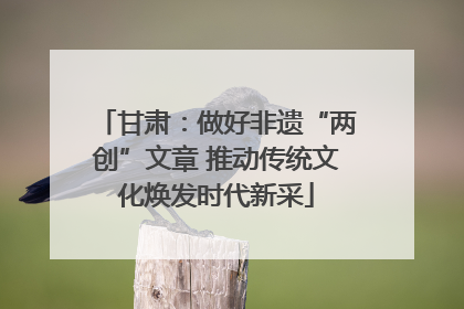 甘肃：做好非遗“两创”文章 推动传统文化焕发时代新采