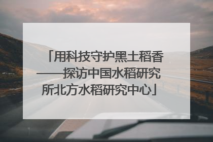 用科技守护黑土稻香——探访中国水稻研究所北方水稻研究中心