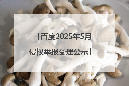 百度2025年5月侵权举报受理公示