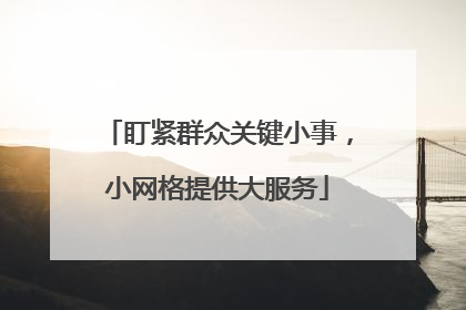 盯紧群众关键小事，小网格提供大服务