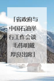 省政府与中国石油举行工作会谈 毛伟明戴厚良出席