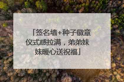 签名墙+种子徽章仪式感拉满，弟弟妹妹暖心送祝福