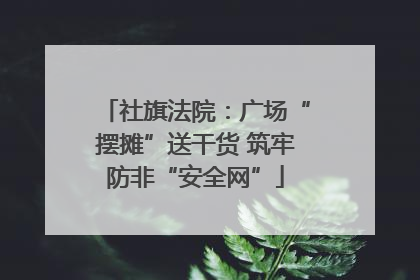 社旗法院：广场“摆摊”送干货 筑牢防非“安全网”