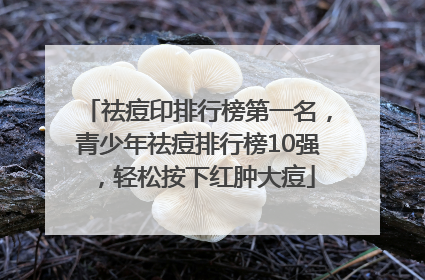祛痘印排行榜第一名，青少年祛痘排行榜10强，轻松按下红肿大痘