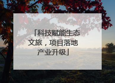 科技赋能生态文旅，项目落地产业升级