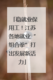 稳就业保用工！江苏各地就业“组合拳”打出发展新活力