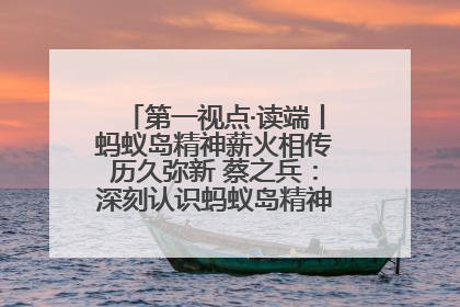 第一视点·读端丨蚂蚁岛精神薪火相传历久弥新 蔡之兵：深刻认识蚂蚁岛精神的“精气神”