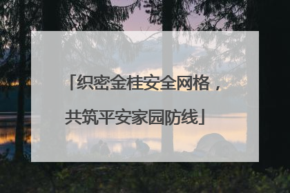 织密金桂安全网格，共筑平安家园防线