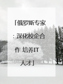俄罗斯专家：深化校企合作 培养IT人才
