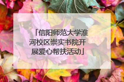信阳师范大学淮河校区崇实书院开展爱心帮扶活动