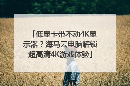 低显卡带不动4K显示器？海马云电脑解锁超高清4K游戏体验