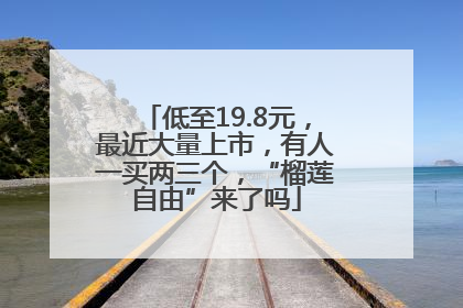 低至19.8元，最近大量上市，有人一买两三个，“榴莲自由”来了吗