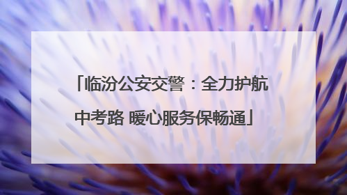 临汾公安交警：全力护航中考路 暖心服务保畅通