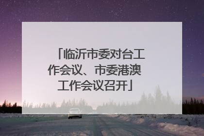 临沂市委对台工作会议、市委港澳工作会议召开
