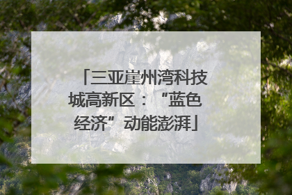 三亚崖州湾科技城高新区：“蓝色经济”动能澎湃