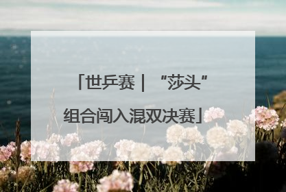 世乒赛｜“莎头”组合闯入混双决赛