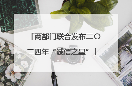 两部门联合发布二〇二四年“诚信之星”