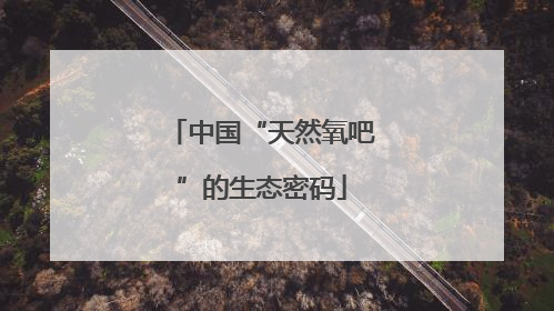 中国“天然氧吧”的生态密码