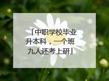 中职学校毕业升本科，一个班九人还考上研