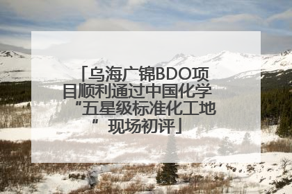 乌海广锦BDO项目顺利通过中国化学“五星级标准化工地”现场初评