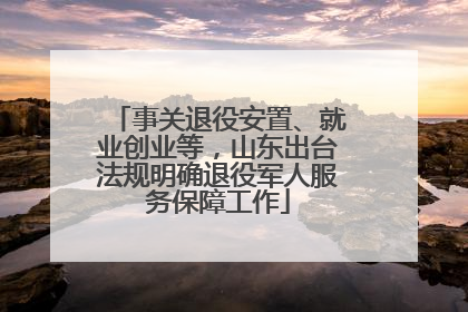 事关退役安置、就业创业等，山东出台法规明确退役军人服务保障工作