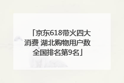 京东618带火四大消费 湖北购物用户数全国排名第9名