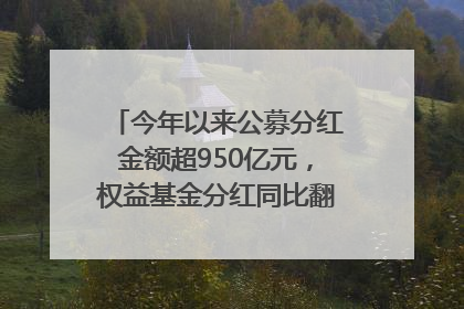 今年以来公募分红金额超950亿元，权益基金分红同比翻倍｜招财猫