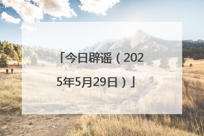 今日辟谣（2025年5月29日）