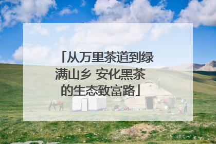 从万里茶道到绿满山乡 安化黑茶的生态致富路