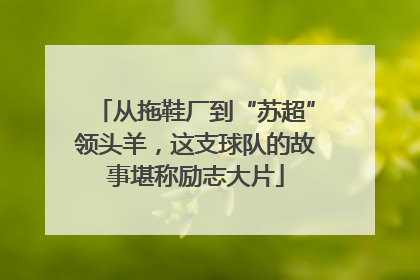 从拖鞋厂到“苏超”领头羊，这支球队的故事堪称励志大片