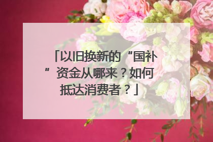 以旧换新的“国补”资金从哪来？如何抵达消费者？
