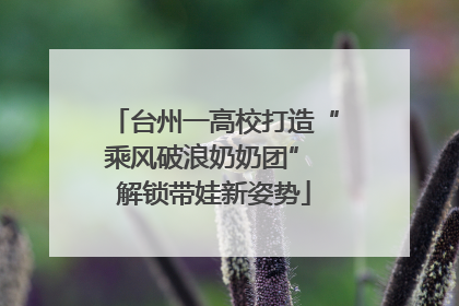 台州一高校打造“乘风破浪奶奶团” 解锁带娃新姿势