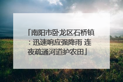 南阳市卧龙区石桥镇：迅速响应强降雨 连夜疏通河道护农田