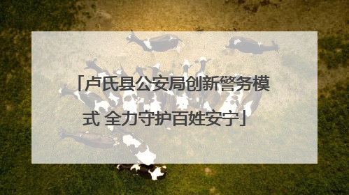 卢氏县公安局创新警务模式 全力守护百姓安宁
