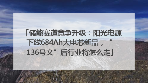 储能赛道竞争升级：阳光电源下线684Ah大电芯新品，“136号文”后行业将怎么走