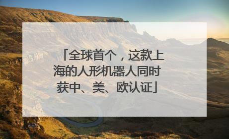全球首个，这款上海的人形机器人同时获中、美、欧认证
